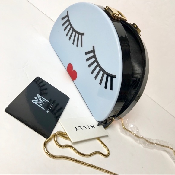 RARE MILLY Half Moon Eyelash Clutch Bag - Picture 7 of 8